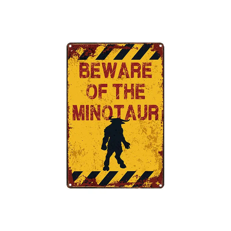 Металлический жестяной знак Остерегайтесь minotaur Decor Bar Pub Home Vintage Retro | Дом и сад