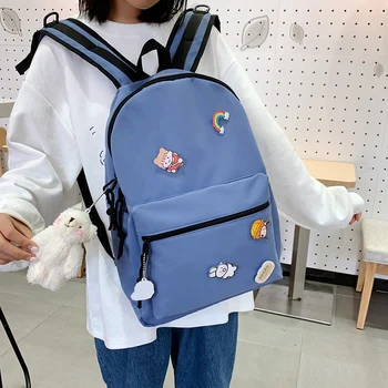 

Cute Girl Simple Backpacks for School 2020 Kawaii School Bags for Teens Female Korean Harajuku School Student Backpack Ladies