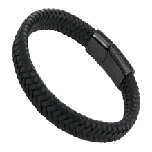 Высококачественный черный браслет из нержавеющей стали+ супер-волоконный кожаный браслет, аксессуары для браслетов из нержавеющей стали аксессуары для одежды