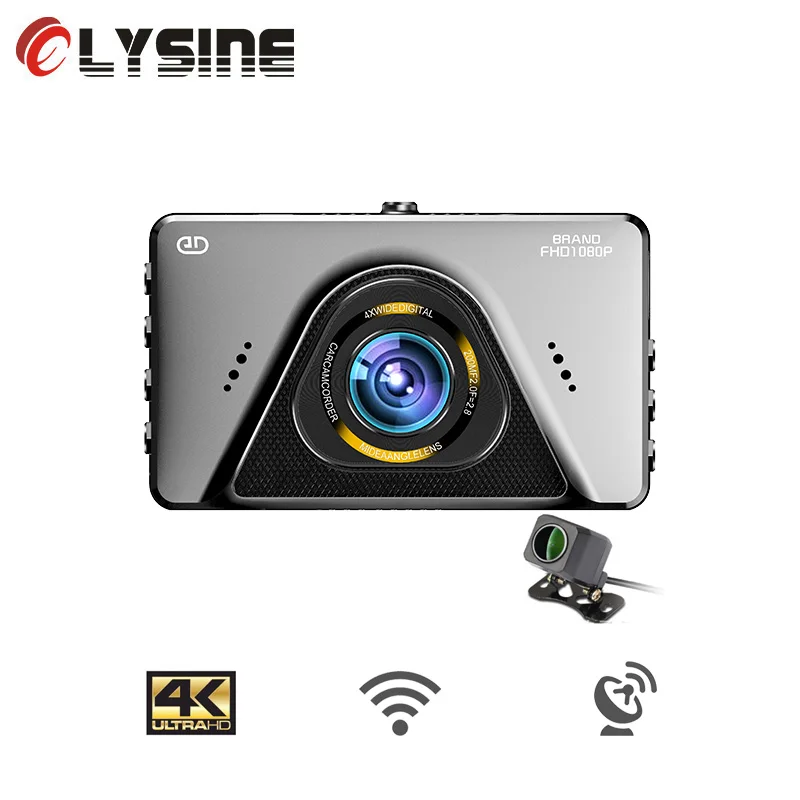Olysine UHD 2160P Автомобильный видеорегистратор GPS WiFi 4K IMX415 Автомобильная камера