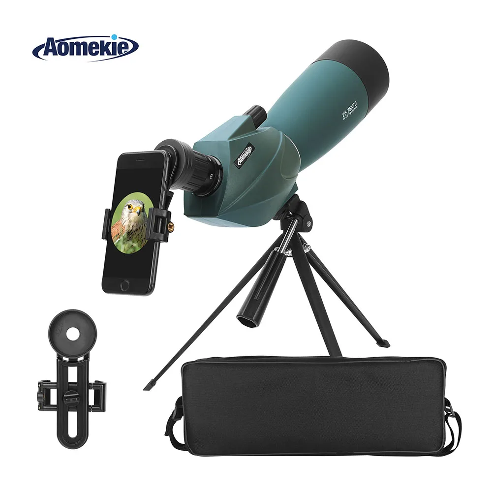 AOMEKIE 25 75X70 Spotting Scope with Tripod Phone Holder for