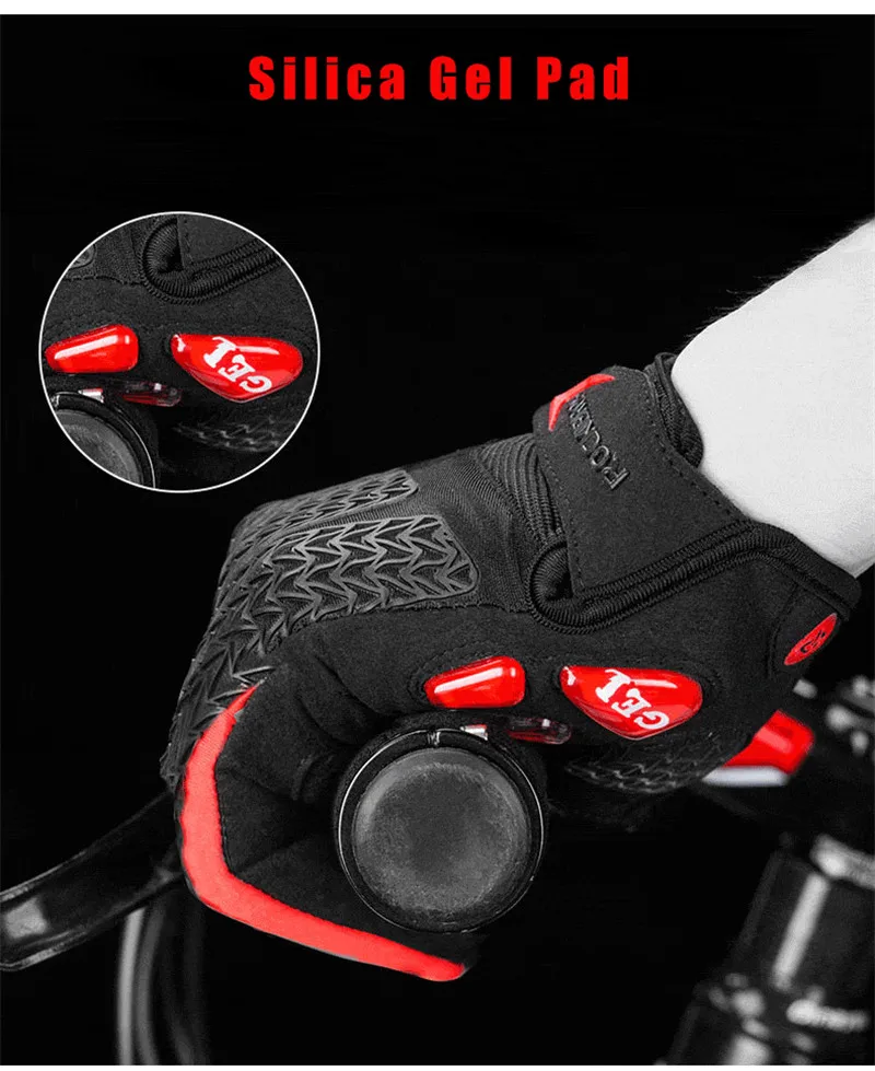 ROCKBROS Touch Screen Men Cycling Gloves Autumn Winter Windproof MTB Bike Bicycle Gloves GEL Pad Shockproof Full Finger Mittens