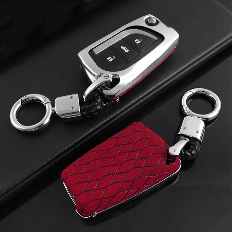 Чехол-книжка для автомобильного ключа с мехом Toyota Chr Auris Aygo Camry Corolla 200 Prado Crown Yaris Reiz