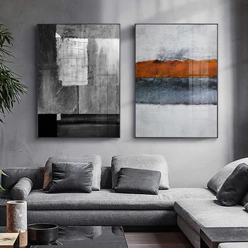 

Nordic Abstract Gray Wall Art Modern Pictures Poster and Print Wall Decoration Painting for Living Room Bedroom Aisle Home Decor