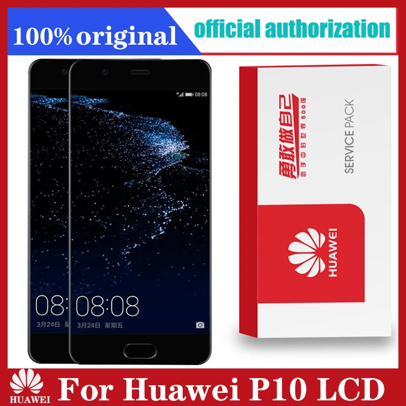 Replacement Huawei P10 VTR-L09 Original Digitizer Frame Touch-Screen with for LCD Assembly
