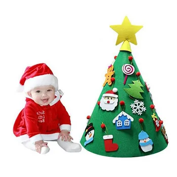 

Felt Cloth Christmas Tree DIY Children Handmade Activity Christmas Tree Nonwoven Fabric Stereo Christmas Decoration