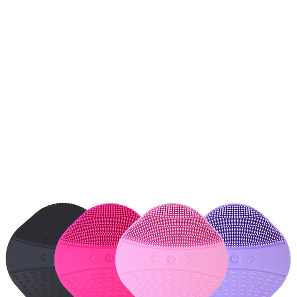 Mini Silicone Cleansing Instrument Creative Ultrasonic Vibration Electric Pore Cleaner 15 File Adjustment Wash Brush 4