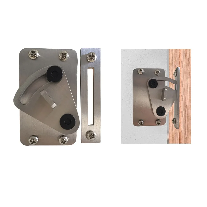 Sliding Barn Door Latch Lock One Set Stainless Steel Barn Door Lock Hardware for Pocket Doors Garage Shed Wood Gates Black Sliding Barn Door Latch Lock One Set Stainless Steel Barn Door Lock Hardware for Pocket Doors Garage Shed Wood Gates Black