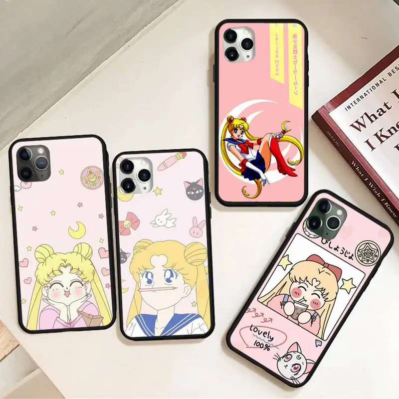 

Cartoon Sailor Moon Phone Case for iPhone 11 12 pro MINI XS MAX 8 7 6 6S Plus X 5S SE 2020 XR