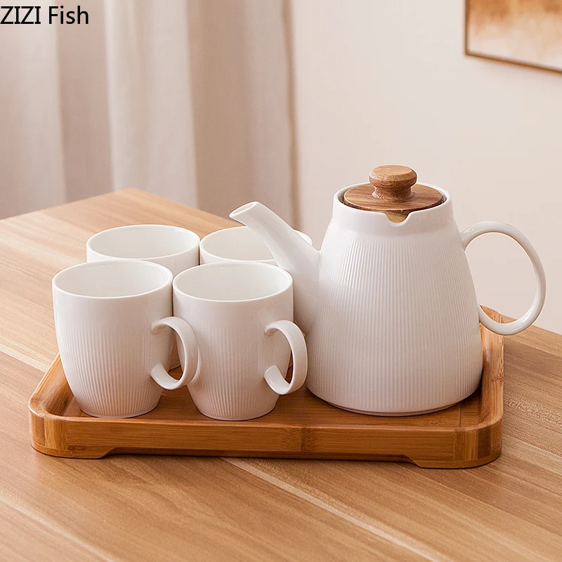 

European Bone Chinakettle Suit Teapot Suit Cup and Saucer English-style Afternoon Tea Household Drinkware Set