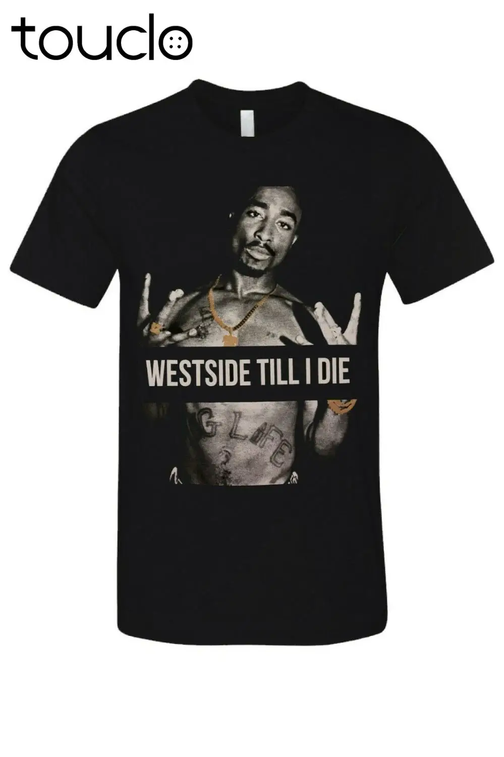 Винтажная графическая футболка 2Pac с надписью West Side Till I Die Urban в стиле хип-хоп Новая