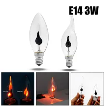 

2pcs E14 Bulb 3W Clear Flicker Flame Candle Light Fire Bulbs SES E14 220-240V Tail Retro Decor Energy Saving Lamp For Chandelier