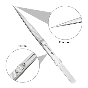 

NICEYARD for Jewelry Electronic Components Holding Tightly Adjustable Slide Lock Tweezer 165mm Precision Stainless Steel