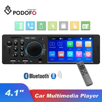 

Podofo Car Multimedia Player 4.1" TFT Touch Screen 1 Din Car Radio Bluetooth AUX USB TF FM Autoradio Auto Stereo MP5 MP3