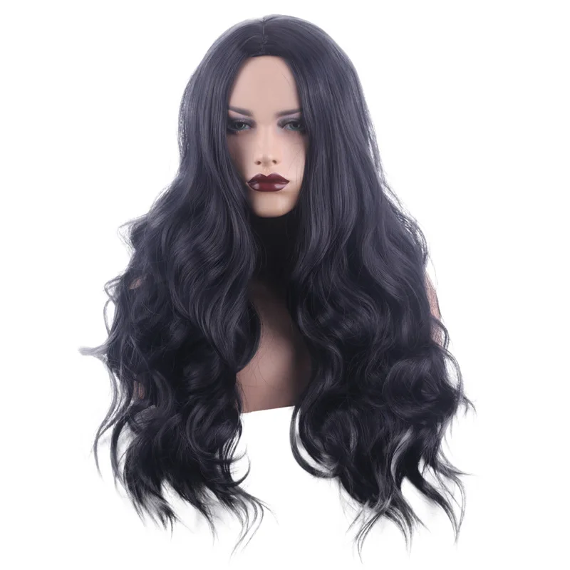 Synthetic Wigs Women’s Big Wave Split Black Long Curly Hair Vogsig