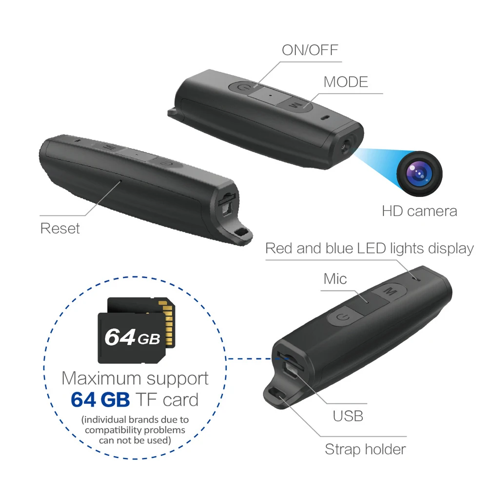 1080P USB перезаряжаемая бытовая Ручка в форме офисной камеры безопасности носимый корпус черный видеорегистратор видеокамера DVR Full HD