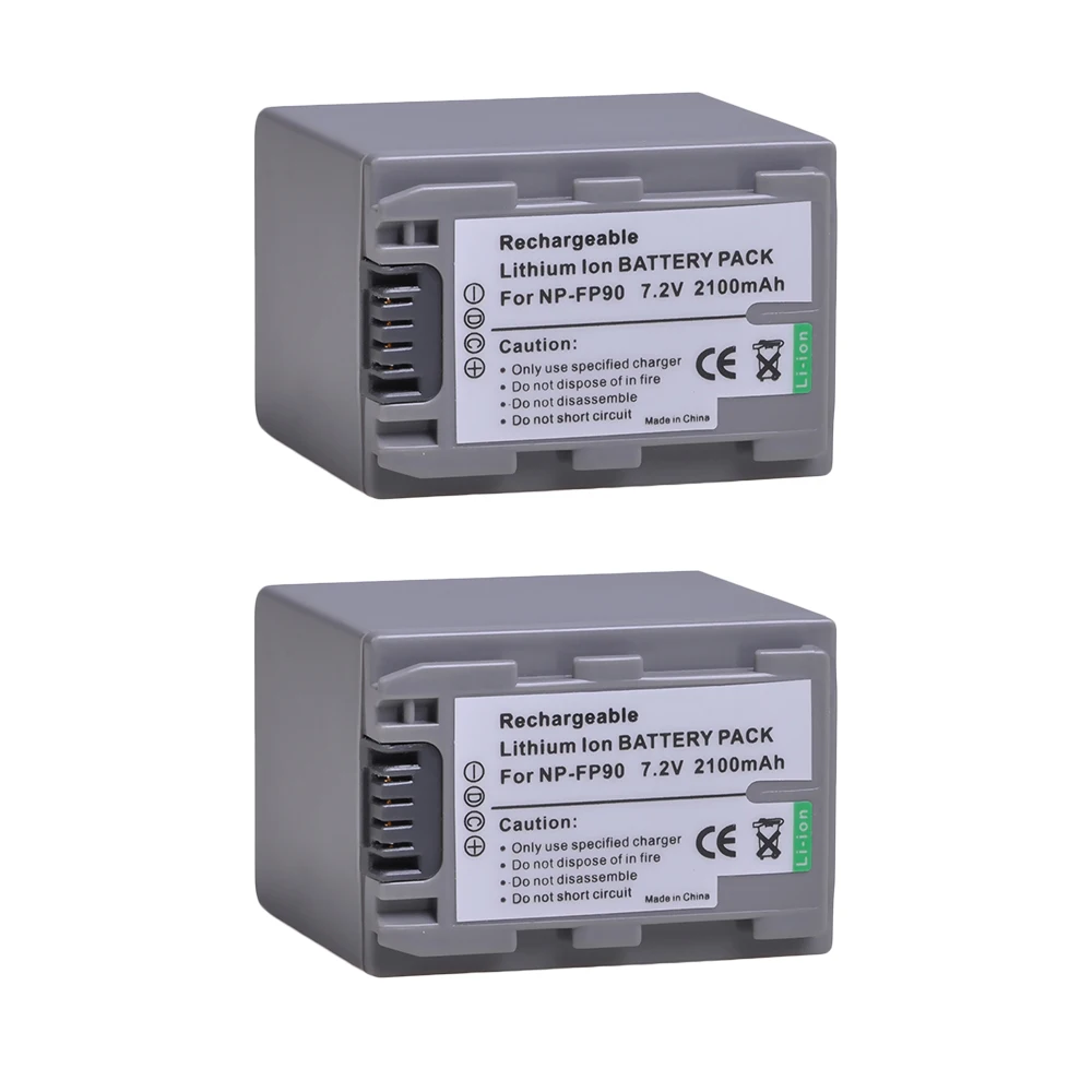 

2 шт., аккумулятор для Фотоаппарата Sony Φ 40 43E 85 94E 96 NP-FP90 60E 70E 80E 100