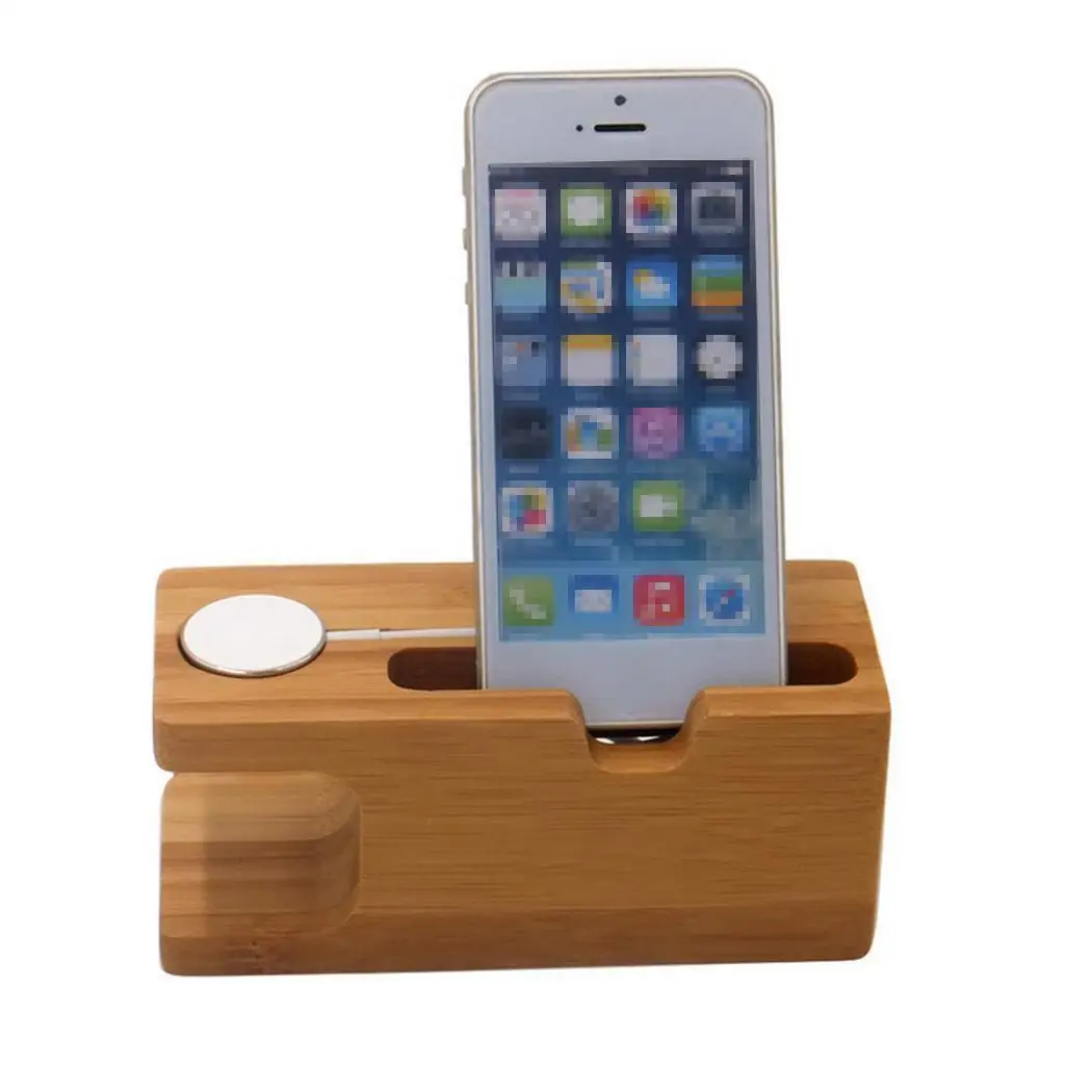 

Wooden Charging Dock Station Multi-Function for Mobile Phone Holder Stand Bamboo Charger Stand Base For Apple Watch iPad iPhone
