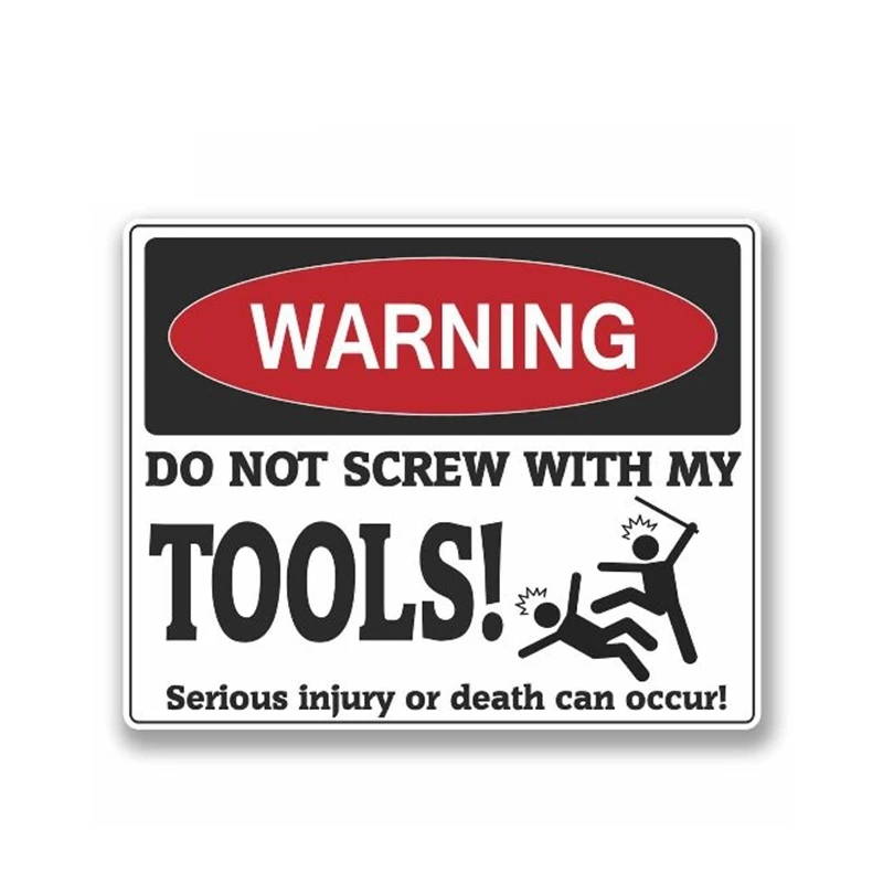 

Funny Warning Sign Do Not Screw with Box Mechanic Biker PersonalitySticker Car Accessories Vinyl Decal Cover PVC 13cm X 11cm