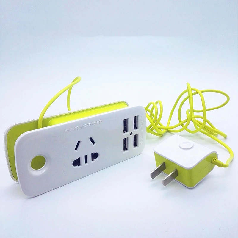 US Power Strip With 4 USB Portable Extension Socket US Plug 1.5m Cable Power Strip Travel Adapter Smart Phone Charger