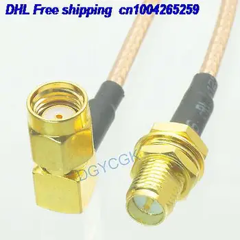 

EMS/ DHL 50pcs RPSMA male right angle to female bulkhead RG316 Jumper pigtail 12" FPV cable 22j