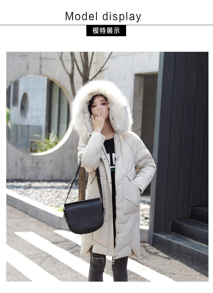 According to Nalini Autumn South Korea Dongdaemun down Jacket Women's Mid-length Large Fur Collar Students BF Cotton-padded