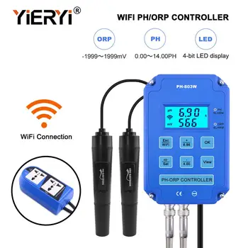 

yieryi Digital pH WiFi ORP Redox 2 in 1 Controller Monitor Output Power Control Electrode Probe BNC for Aquarium