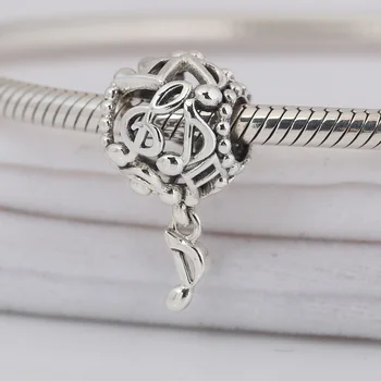 

S925 Bead DIY Jewelry Music Treble Cle Dangle Charm fit Lady Bracelet Bangle