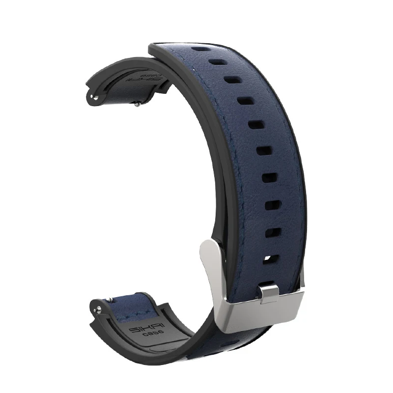 Синий Bakeey кожаный силиконовый ремешок сменный ремешок для часов для Amazfit Verge Lite Смарт-часы носимые устройства умные аксессуары - Цвет: Синий
