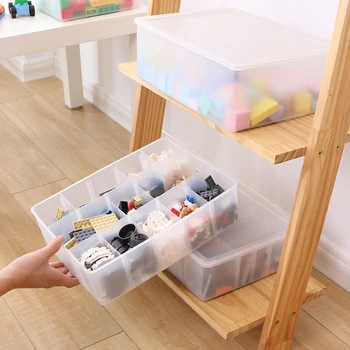 

26 partitions Storage box Creative children's Lego toys Home plastic building block parts transparent plastic storage Boxes