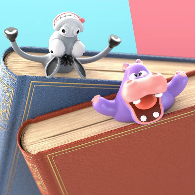 Creative 3D Stereo Bookmark Cute Cartoon Animal Marker Kawaii Cat Panda Bookmark Of Pages Kids Gifts School Stationery Supplies, animal bookmark, bookmarks stationery supplies