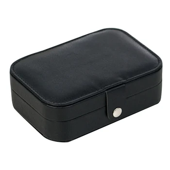 

Jewelry Box Travel Multifunctional Portable Necklaces Storage Case With Mirror PU Leather Double Layer Earrings Display Holder