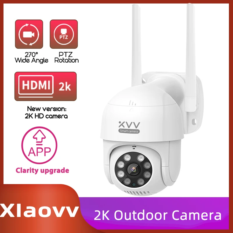 Xiaomi Xiaovv P1 IP Camera PTZ Action Camera IP65 Infrared 8 Night Vision Rotation 2K HD Image Quality Lights Stand Mi Home