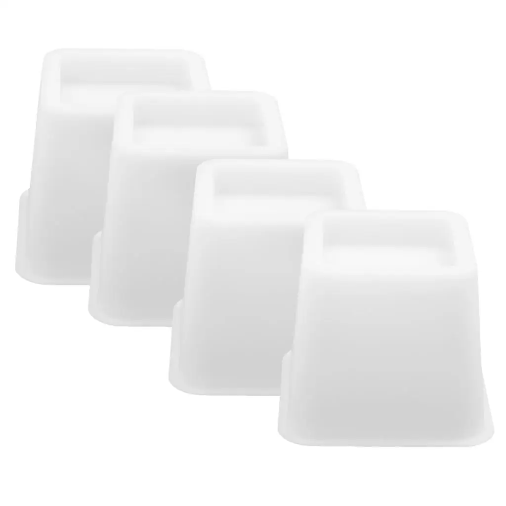 4Packs Heavy Duty Bed Risers Furniture Risers Plastic White/Brown Elephant Feet