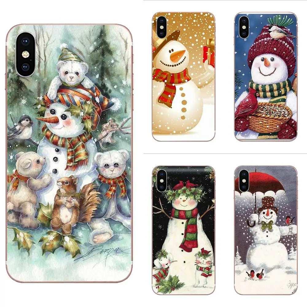 Смешные Счастливого Рождества Санта Клауса и снеговика S для Huawei Nova 2 V20 Y3II Y5 Y5II Y6