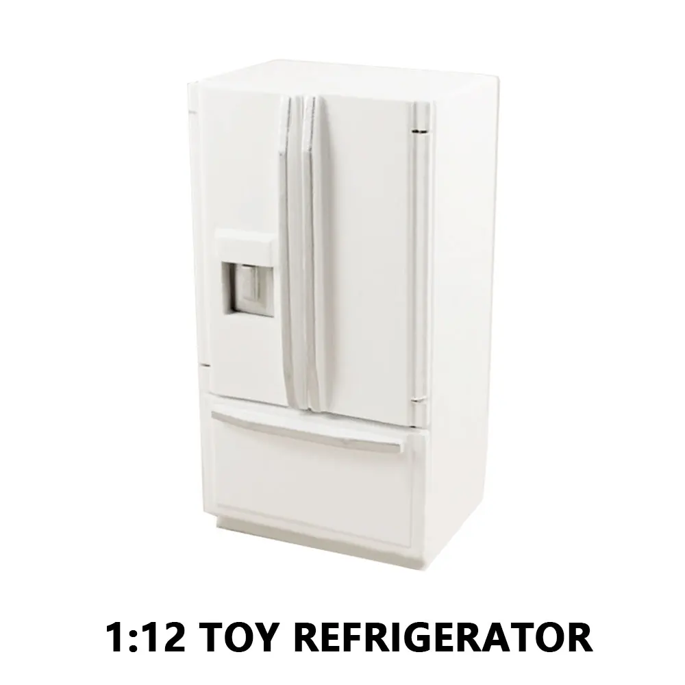 

Simulation Double Door Refrigerator Model Doll House Accessories Children Dollhouse Wooden Refrigerator Toy Fashion Cute Gift
