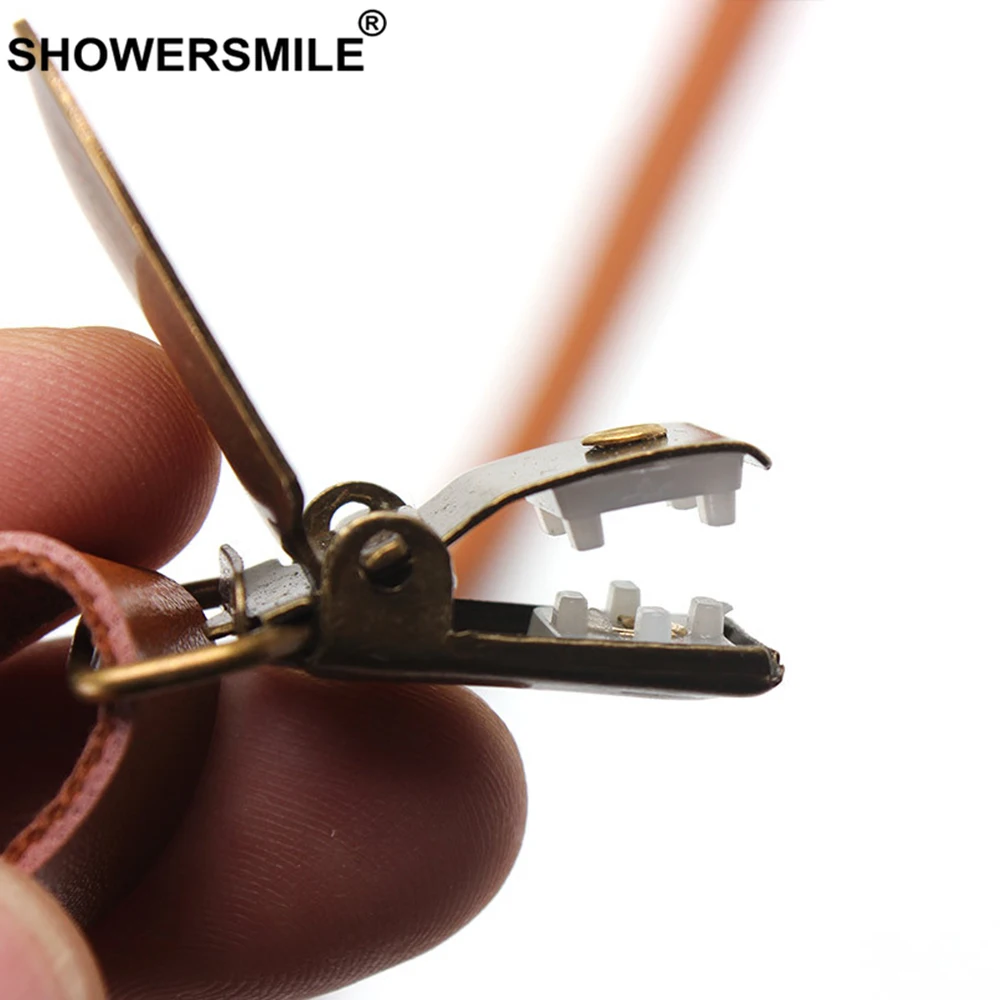 SHOWERSMILE кожаные подтяжки женские коричневые регулируемые для брюк элегантные в