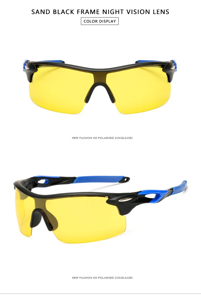 Black Yellow-1010 Длинный Хранитель Желтый Lense ночного видения вождения очки мужские Поляризованные Вождения Солнцезащитные очки поляроидные уменьшить блики - Цвет линз: Black Yellow-1010