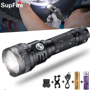 

Supfire C8-F Tactical LED Flashlight Outdoor Bicycle 18650 Battery Easy To Carry Fishing Torch USB Rechargeable Work Light