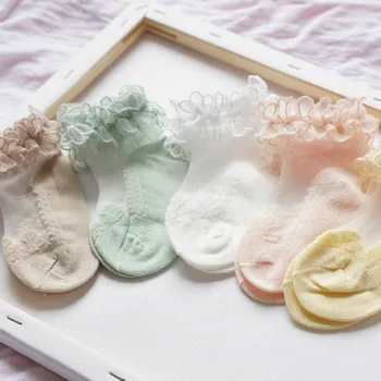 

Children´s Socks Spring Summer Girls Lace Ruffled Solid Ankle Mesh Socks Princess Baby Tutu Socks Loose Mouth Socks Long Warmers