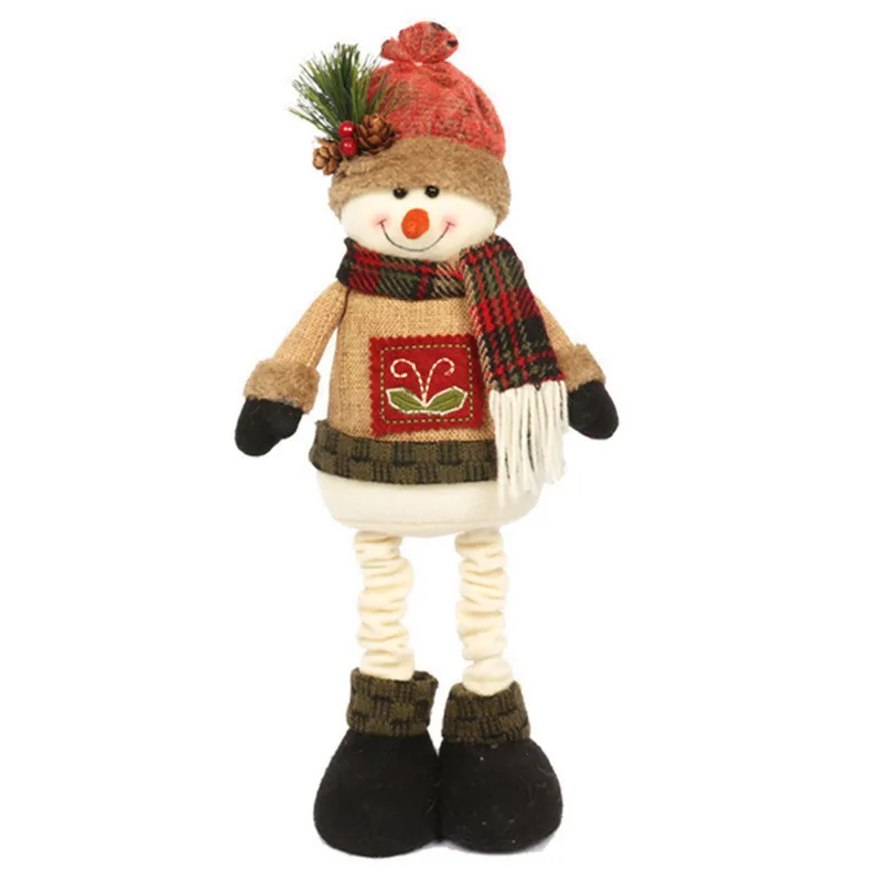

38cm Santa Claus Snowman Christmas Dolls Christmas Decorations for Home Retractable Standing Toy Birthday Party Gift Kids