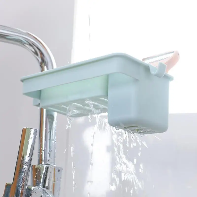 Plastic Faucet Hanging Storage Rack Organizer Bathroom Kitchen Faucet Clip Drain Holder Small Hook Can Accept Articles with Rope