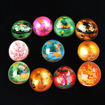 

Natural Irregular Shape Coconut Shell Bowl Dishes Handmade Painted Craft Key Jewelry Storage Handcrafts Home Decor