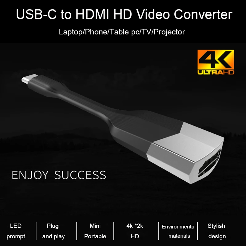 Usb C 3,1 Hdmi кабель type C к Hdmi конвертер мужской 1080P 4K Портативный Мини Высокоскоростной адаптер для Macbook для samsung Android