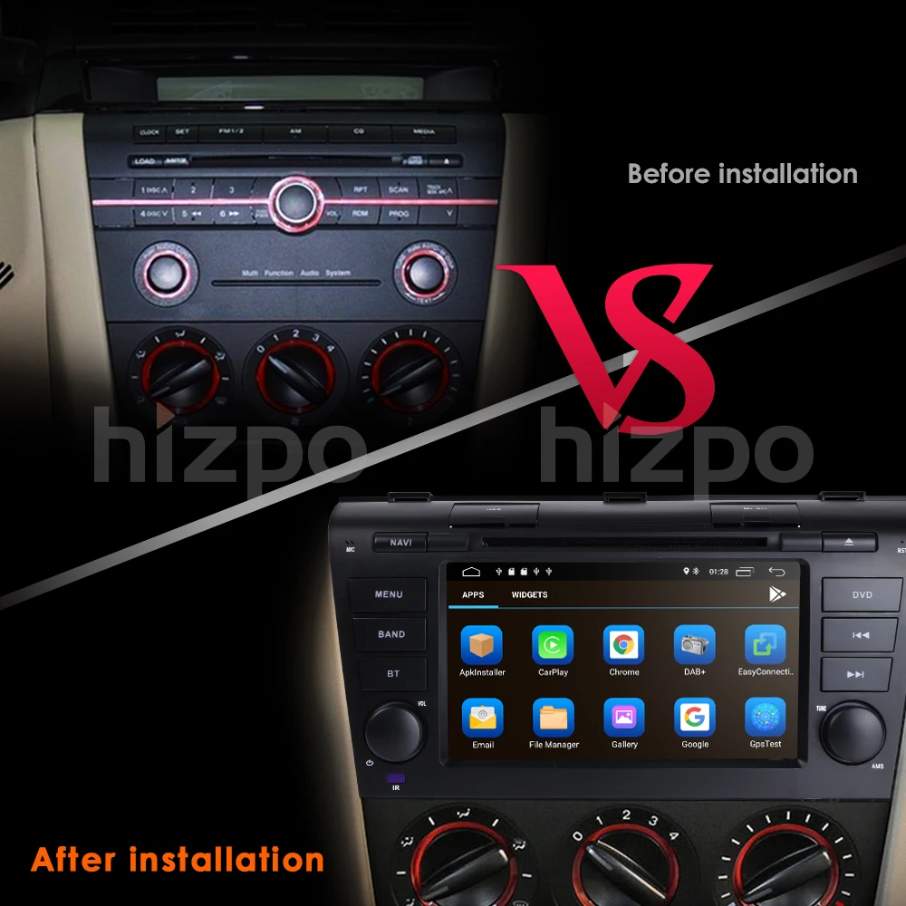 para Mazda 3 Maxx Axela Android Dvd Gps Rádio Estéreo 4g 64g Wi-fi Mapa Grátis Quad Core 2 Din Carro Player Multimídia 2004-2020 10 15 Reprodutor multimídia automotivo