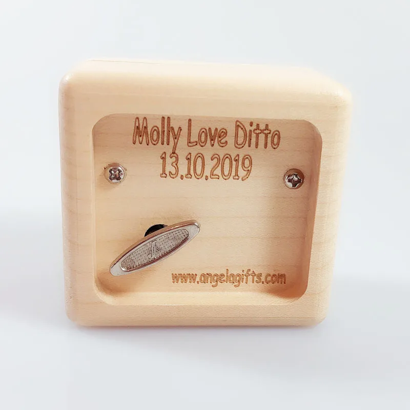 Wind Up Wood Music Box with Sankyo Mechanism, Jurassic Park Theme 6