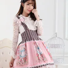 Принцесса сладкий Лолита Юбки японский прелестный пояс принцессы для девочек юбки Алиса Роза Лолита печатных кружева юбки для женщин GZWY206