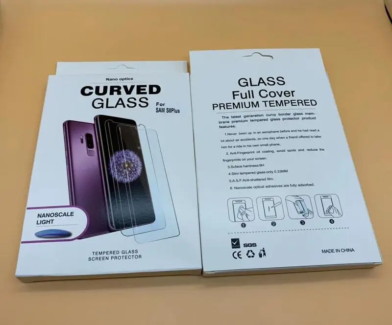 6D УФ нано закаленное стекло для Samsung S6 Edge S7 S10 S9 S8 Plus Note9 полный жидкий клей протектор экрана в розничной коробке