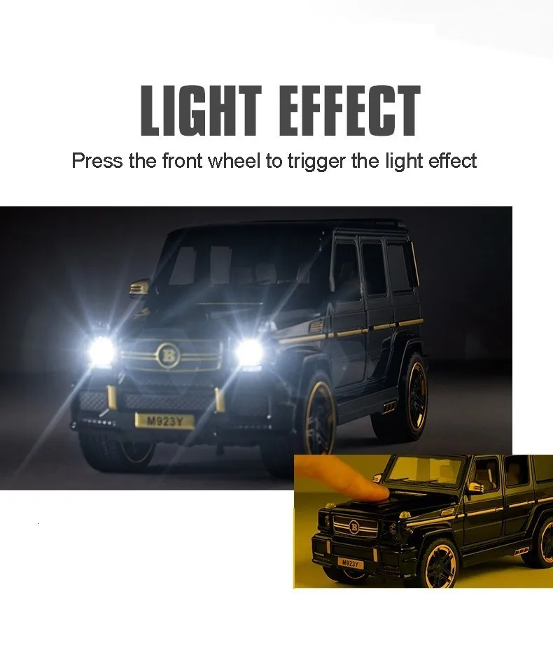 1/24 Mercedes Benz G65 модель автомобиля из сплава игрушка G класс модифицированный автомобиль внедорожник звук и светильник 6 открывающаяся дверь внедорожник