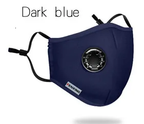 dark blue Респираторная Пылезащитная маска обновленная версия для мужчин и женщин анти-туман дымка пыль Pm2.5 пыльца 3D обрезанная дышащая клапан рот маска - Цвет: dark blue